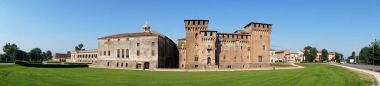 Panoramik Ortaçağ St George Kalesi Mantua (Mantova), İtalya