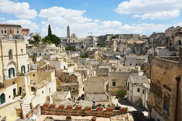 Spectacular view of typical stones of Matera (Sassi di Matera) UNESCO World Heritage Site and European Capital of Culture 2019, Matera, Basilicata, Italy — Stock Photo, Image