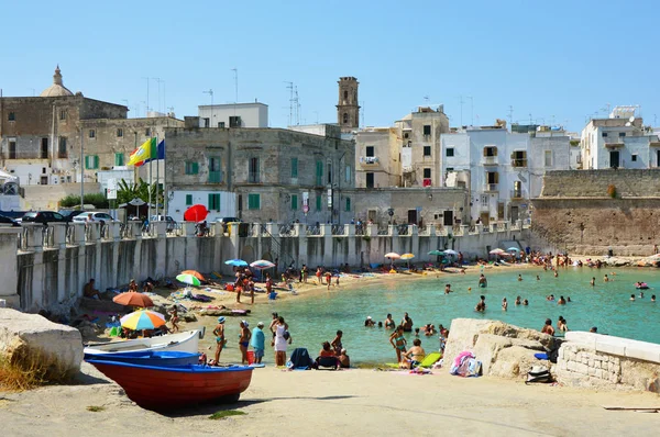 Bela vista panorâmica em Monopoli, Apúlia, sul da Itália — Fotografia de Stock