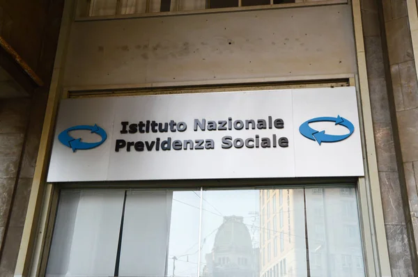 stock image MILAN, ITALY - SEPTEMBER 7, 2017:Facade of italian INPS office, INPS also known as Istituto Nazionale della Previdenza Sociale meaning National Institute of Social Security.