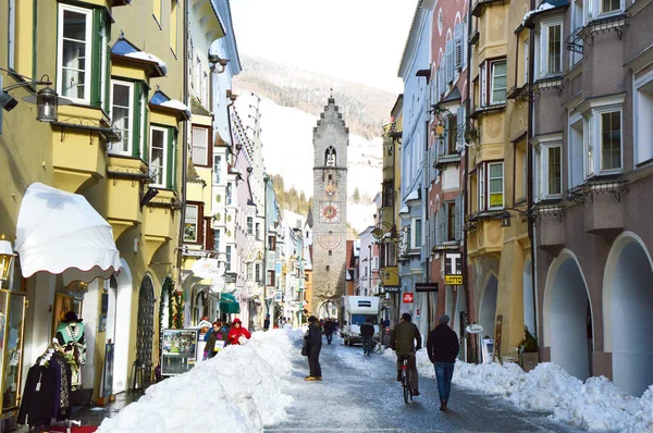 Sterzing Italia Enero 2018 Tiempo Invierno Acogedora Ciudad Montaña Europa — Foto de Stock