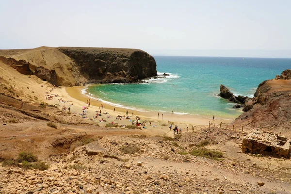 Praia Playa Papagayo Lanzarote Ilhas Canárias — Fotografia de Stock