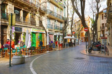 Valencia, İspanya - 28 Kasım 2019 Valencia, İspanya Barrio del Carmen Mahallesi
