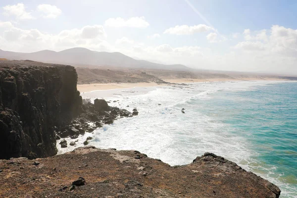 Atemberaubende Aussicht auf die Playa del Castillo auf Fuerteventura, Kanarische Inseln — Stockfoto