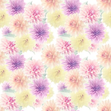 Dahlia çiçekler ile sorunsuz çiçek desenli