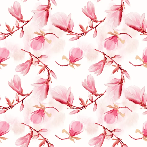 Seamless  pattern of magnolia flowers — Stock Photo, Image