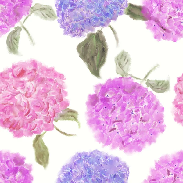 Varrat nélküli mintát Hortenzia virágok — Stock Fotó