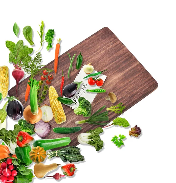 Healthy food with a cutting board — Stock Photo, Image