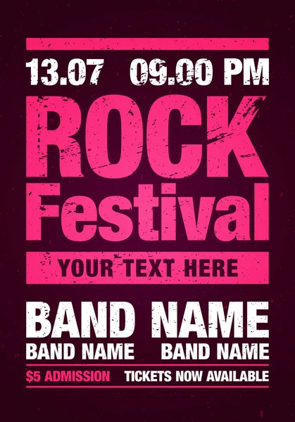 Vektor Rock Festival Flyer Design-Vorlage für Party — Stockvektor