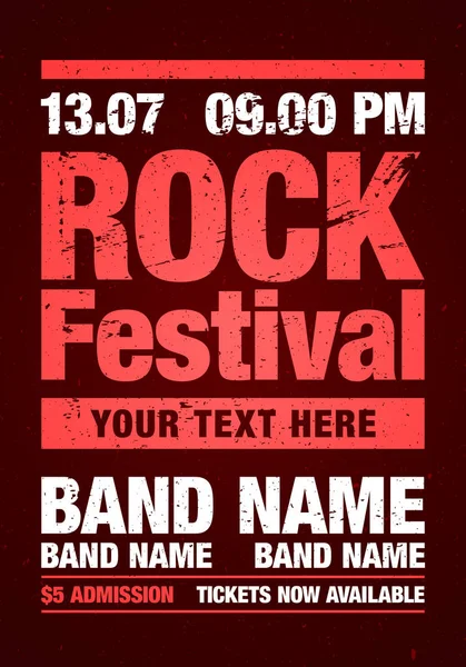 vektör rock Festivali afiş tasarım şablonu parti için