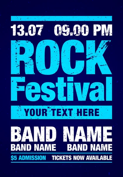 Vektör rock Festivali afiş tasarım şablonu parti için — Stok Vektör