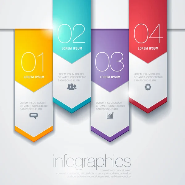 Diagrama de infografía vectorial moderna con flecha de papel — Archivo Imágenes Vectoriales