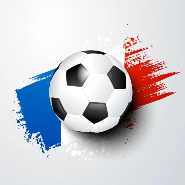 Futbol Dünya ya da topu ve Fransa bayrak renkleri ile Avrupa Şampiyonası.