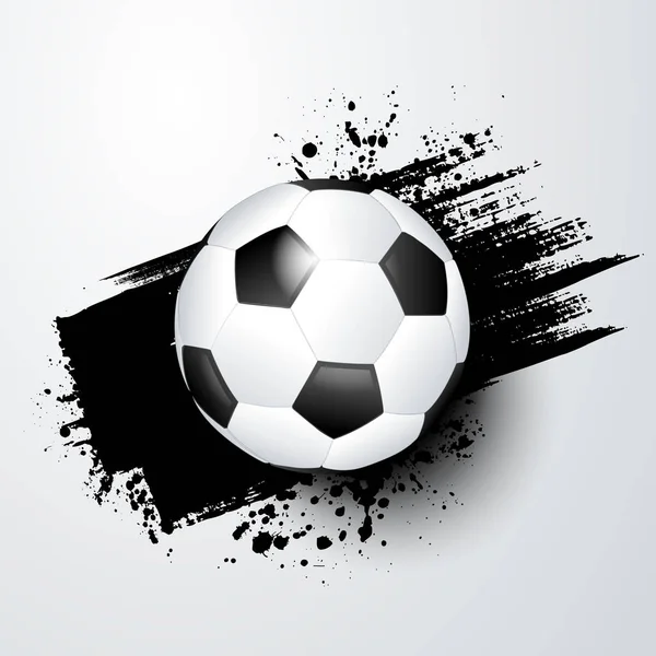 Football world or european championship with ball and black splash in the background. — Stock Vector