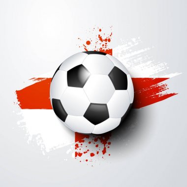 Futbol Dünya ya da topu ve İngiltere'de bayrak renkleri ile Avrupa Şampiyonası.