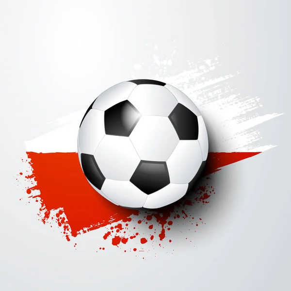 Fußball-Welt- oder Europameisterschaft mit Ball und polnischer Flagge. — Stockvektor