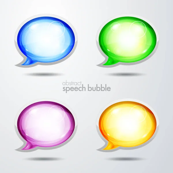 Ilustración Vectorial Burbuja Habla Abstracta Diferentes Colores Con Efecto Brillo — Vector de stock
