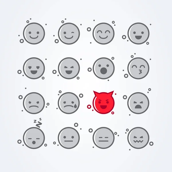 Vektor Illustration Abstrakt Isoliert Lustig Niedlich Flachen Stil Emoji Emoticon — Stockvektor