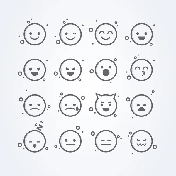 Vektor Illustration Abstrakt Isoliert Lustig Niedlich Flachen Stil Emoji Emoticon — Stockvektor