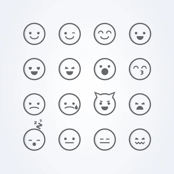 Vektor Ilustrasi Abstrak Gaya Datar Terisolasi Emoji Emoticon Ikon Gelembung - Stok Vektor