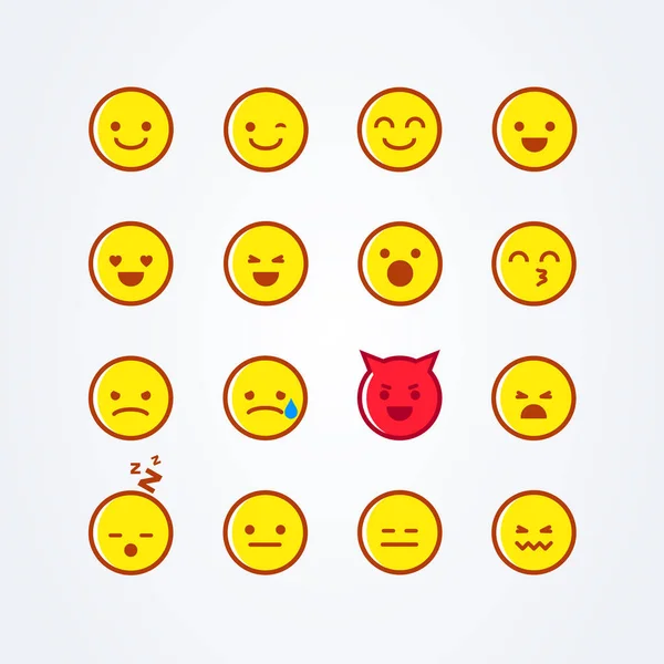 Vektör illüstrasyon soyut izole komik düz stil emoji ifade konuşma balonu simgesinin üzerinde beyaz arka plan belirleme