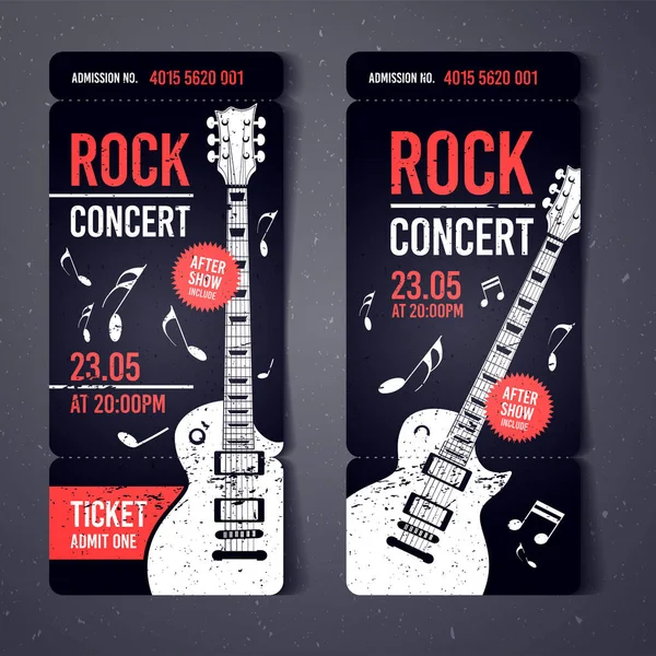 vektör çizim siyah rock konser bilet tasarım şablonu siyah gitar ve serin grunge efektler içinde belgili tanımlık geçmiş