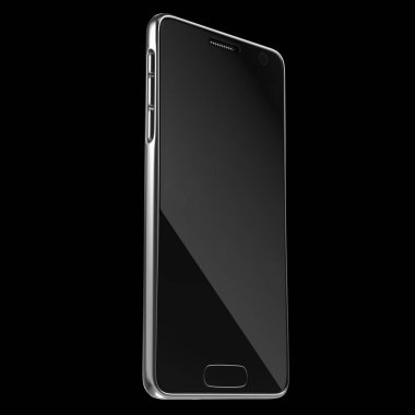 Gerçekçi gümüş akıllı telefon veya cep telefonu şablonu. 3D render