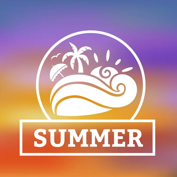 Lato na tle plaży z plaży symbol ilustracja — Wektor stockowy