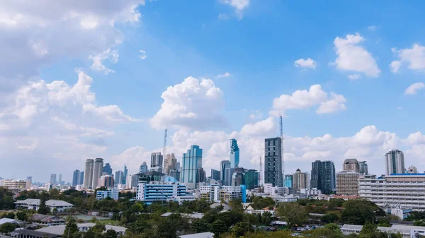 Byggnaden Bangkok city affärsområde, panoramautsikt — Stockfoto