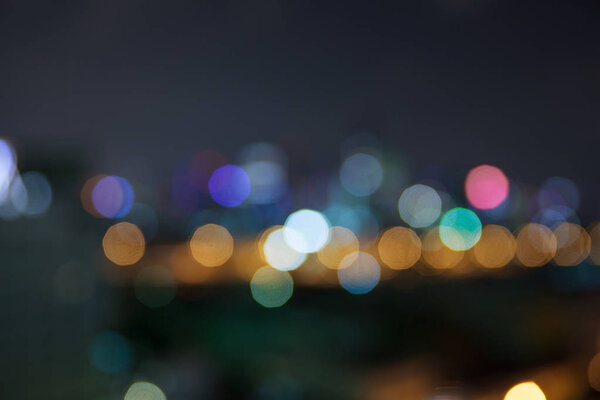Abstract defocused bokeh area at night light sky background