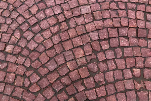 Blocos de pavimentação feitos de pequenos quadrados de marrom — Fotografia de Stock