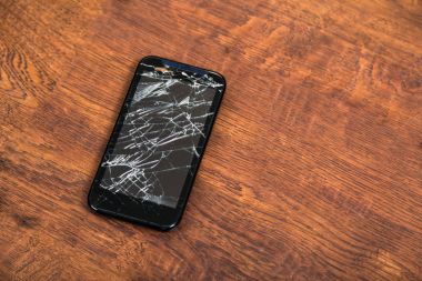 Kırık telefon ekran yakın çekim