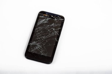 Kırık telefon ekran yakın çekim