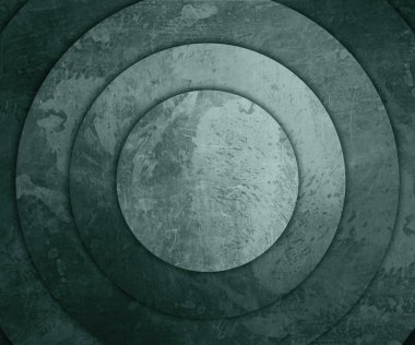 konsantrik yuvarlak eski metal plakalar