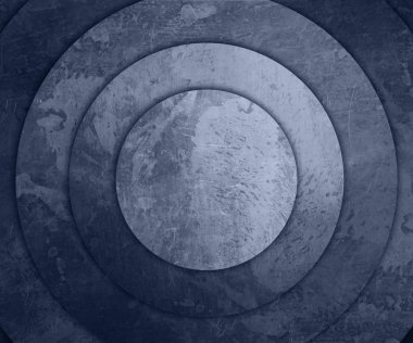 konsantrik yuvarlak eski metal plakalar