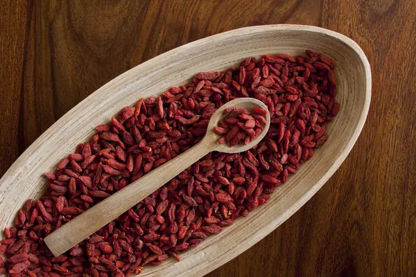 Goji berries on table — Stock Photo, Image