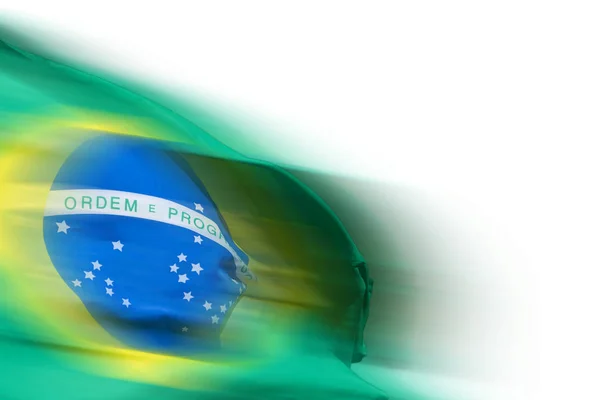 Acenando bandeira brasileira para fundo — Fotografia de Stock