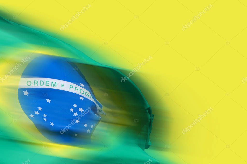 Waving brazilian flag for background