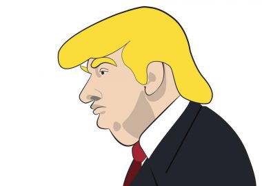 20 Şubat 2017: Donald Trump, 45 ABD Başkanı karikatürü bir çizimi