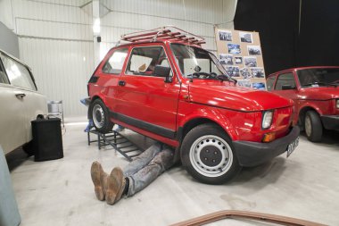 Varşova, Polonya, Mayıs 13: Oldtimer Fiat 126 araba Varşova otomatik 13 Mayıs 2017 adil Nostalji, Varşova, Polonya.