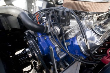 Varşova, Polonya, Mayıs 13: Oldtimer Ford Mustang 302 tarihinde Varşova otomatik 13 Mayıs 2017 adil Nostalji, Varşova, Polonya.