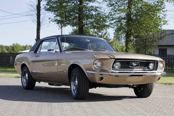 Warszawa, Polska, 13 maja: Oldtimer Ford Mustang 302 na Nostalgy Auto Warszawa Targi na 13 maja 2017 w Warszawa, Polska. — Zdjęcie stockowe