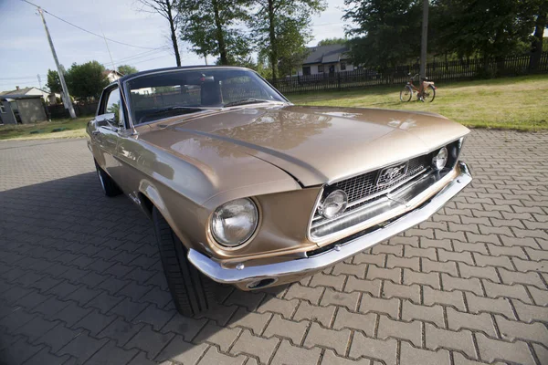 Warszawa, Polska, 13 maja: Oldtimer Ford Mustang 302 na Nostalgy Auto Warszawa Targi na 13 maja 2017 w Warszawa, Polska. — Zdjęcie stockowe