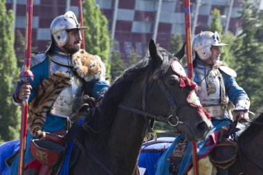 Kanatlı Hussars - askeri piknik üzerinde savaş inscenisation