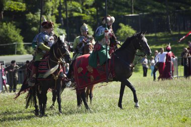 Kanatlı Hussars - askeri piknik üzerinde savaş inscenisation