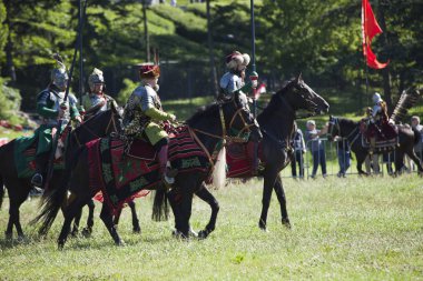 Kanatlı Hussars - askeri piknik üzerinde savaş inscenisation