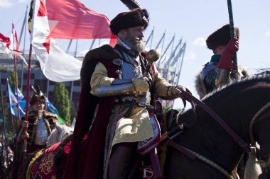 Kanatlı Hussars - askeri piknik üzerinde savaş inscenisation