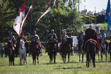 Kanatlı Hussars - askeri piknik üzerinde savaş inscenisation