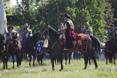 Kanatlı Hussars - askeri piknik üzerinde savaş inscenisation