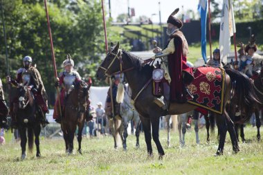 Kanatlı Hussars - askeri piknik üzerinde savaş inscenisation